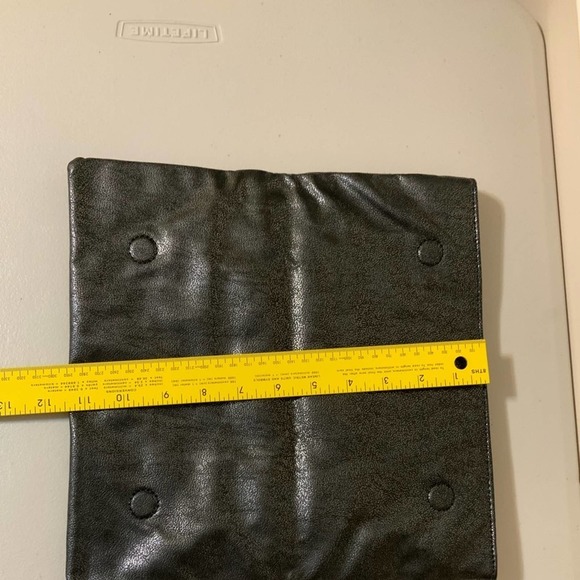 BCBGeneration Beaded Envelope Fold-over Clutch Gunmetal Magnetic Closure - Picture 5 of 8